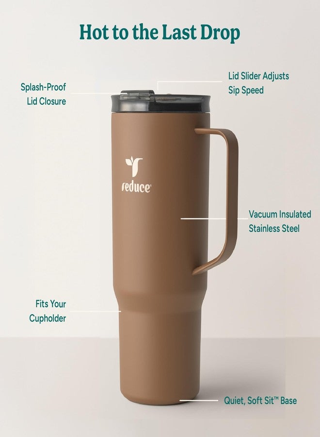 REDUCE 24 oz Hot1 Vacuum Insulated Mug for Hot Tea, Coffee and Other Hot Drinks - With Flo-Motion Lid and Handle, Single-Serve and Cupholder Friendly, Keeps Drinks Hot for up to 8 Hrs, Java - Image 4